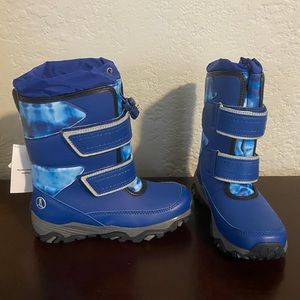 NWT Lands End Kids Snow Flurry Insulated Winter Boots 13 Snow Boys Girls Blue